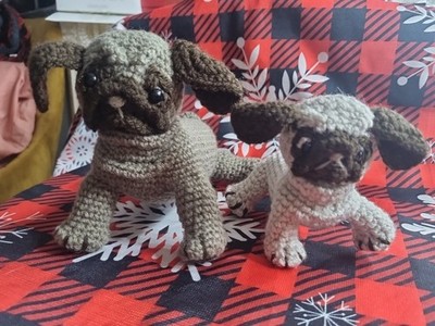 Hand Knitted Pug Family Dog