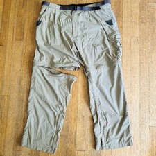 EXOFFICIO Men's Khaki Convertible Belted Hiking Travel Cargo Pants sz XL SHORT