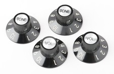 Genuine Fender 72 Telecaster/Tele Custom Volume Tone Knobs - Set of 4 - Black
