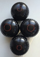 Henselite Super-Grip Lawn Bowls/ Size 1/Heavy Weight Model/Set Of 4/Black