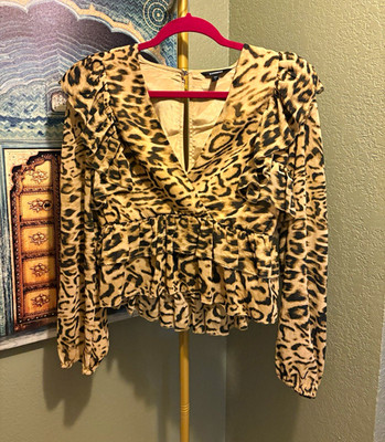 EXPRESS Bundle  Print V-Neck Wrap Long SleeveRuffle Blouse S /dress medium/