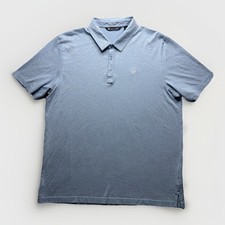 Travis Mathew Polo Shirt Mens 2XL Blue Short Sleeve Pima Cotton Performance Golf