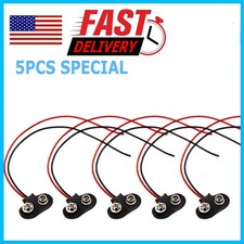 9V 15cm Battery Connector T Type Clip Plug Wire Cord Leads 9 Volt 5PCS