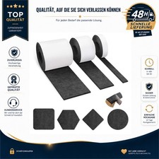 Auckpure Filzgleiter selbstklebend 3 Rollen M&ouml;belgleiter Stuhlschutz 4mm Schwarz