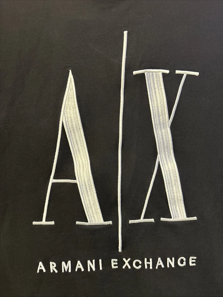 🔥Armani Exchange Embroidered AX Logo Pullover Sweatshirt Size L 22.5 x 26 - Image 3 of 4