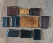 Lot of 10 Leather Wallets•FLAWED/Junk•Coach/EKSTER/BOSS/Vintage/Polo/Unbranded
