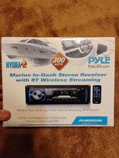 Pyle Marine Stereo Radio Receiver w/ Wireless Streaming  Remote PLMRB29B New
