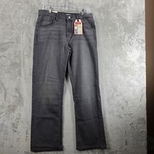 Levi Strauss Signature Jeans Boys 18 Gray Relaxed Straight Adjustable Waist