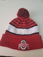 OHIO STATE BUCKEYES NCAA RED BLACK White NEW ERA KNIT BEANIE. NEW