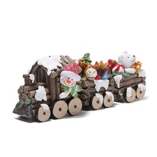 Christmas Decorations Indoor Home Decor Christmas Small Train Wood Color Train