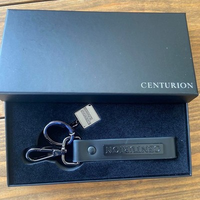 RARE American Express Centurion Card Holders Black Leather Keyring