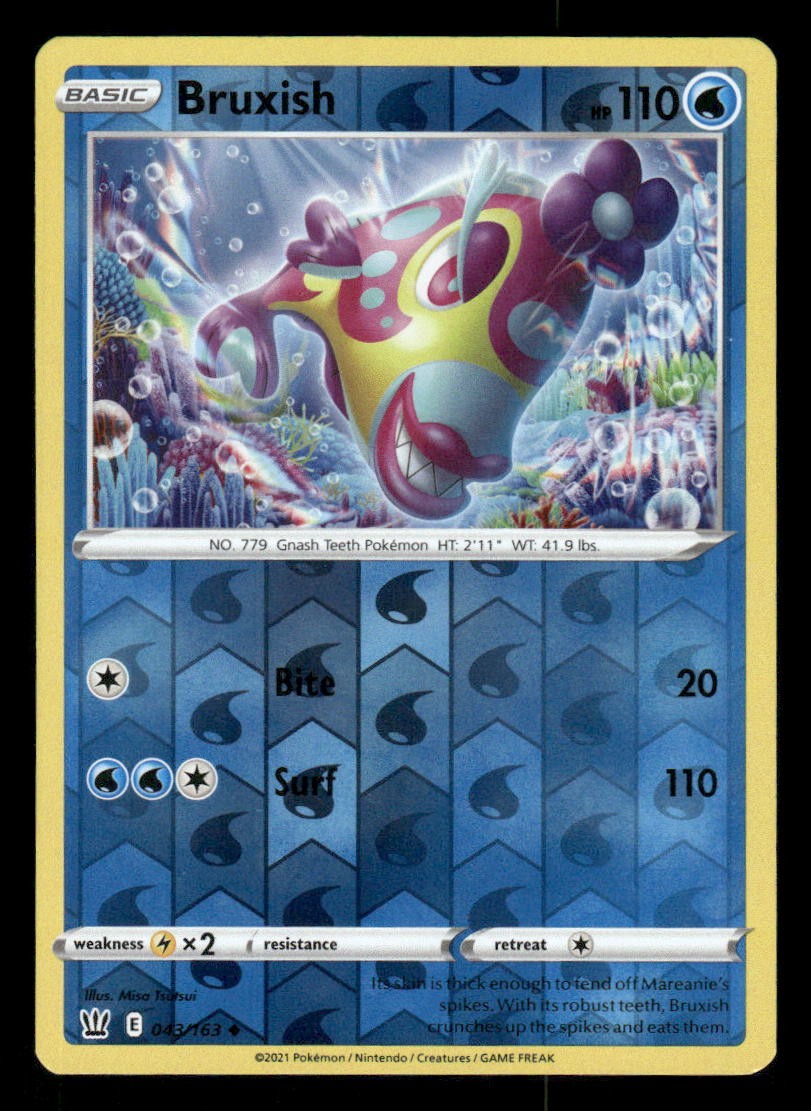 Bruxish 043/163 Uncommon Battle Styles Pokemon Reverse Holo NM/M