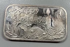 1991 SilverTowne ST-92V1 Happy Holidays Holly and Candles Silver Art Bar   E9937