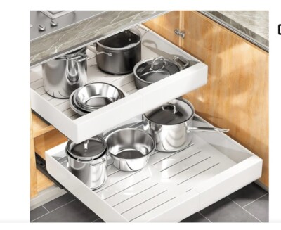 Pull Out Cabinet Organizer, 2PK  12.4X20.5 Expandable Heavy Duty Pull Out Drawer