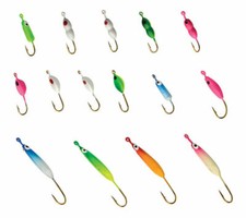 15 Pc Eagle Claw Ice Fishing Slicker Kit With 1/64 & 1/24 oz Tin Jigs 15SLNL
