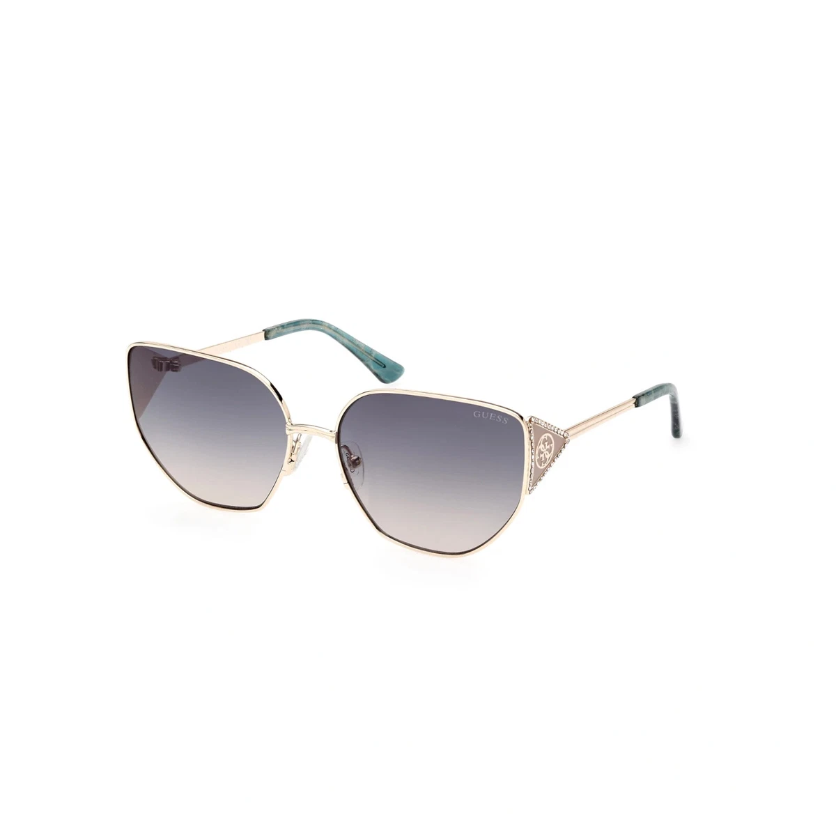 NWT Guess GU00259-32F Gold Cat Eye 59mm Sunglasses Guess Cat Eye Sunglasses Nude Frame Gold Glitter Tan  main image 4