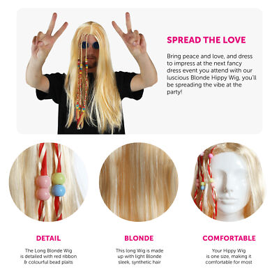 LONG BLONDE HIPPY WIG BRAIDED 60S 70S HIPPIE FANCY DRESS COSTUME ACCESSORY | eBay LONG BLONDE HIPPY WIG BRAIDED 60S 70S HIPPIE FANCY DRESS COSTUME ACCESSORY | eBay