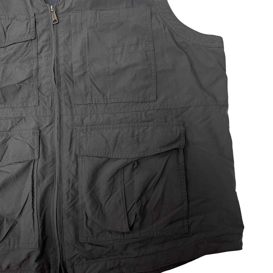 Duluth Gray UTILITY Waistcoat Fishing NYLON Mesh SAFARI Photo Photography Vest - Image 2 of 4