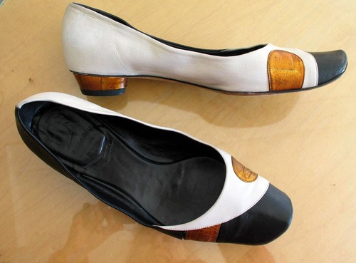 VTG PATRICK COX Patent Leather & Maurizio Arak Block Heel Pumps 60's MOD, sz. 9 - Picture 3 of 17