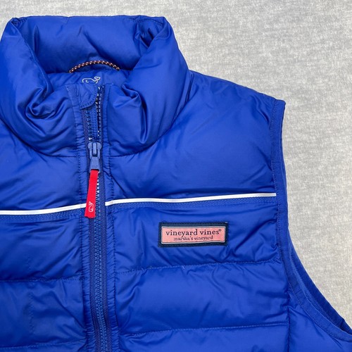 Vineyard Vines Vest Kids Youth XL 18 Blue Performance Down Puffer Fleece Lined - Picture 6 of 10