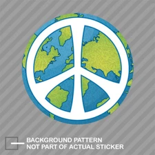 Peace Sign Over Earth Sticker Decal Vinyl make love no war