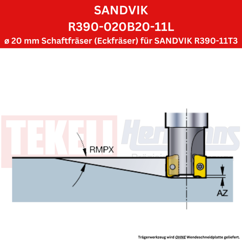 1 x SANDVIK Schaftfräser Ø 20 mm L 81 mm Z=2 R390-020B20-11L !Geb, mit Rechnung! - Picture 3 of 3