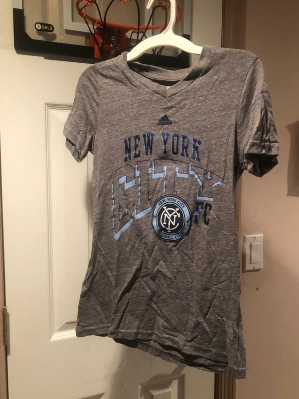 Girls Adidas "New York City Football Club" Gray Short Sleeve Shirt Size 14