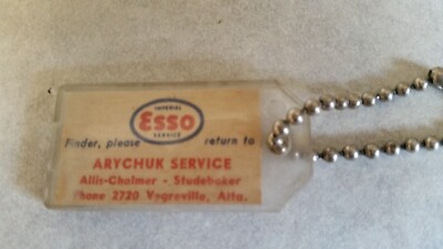 vintage vegreville esso key fob studebaker allis chalmers dealership dealer cdn