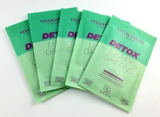 Lot Of 5 - Vitamasques Detox Leafy Greens Sheet Mask Single Use .74 oz/21 mL