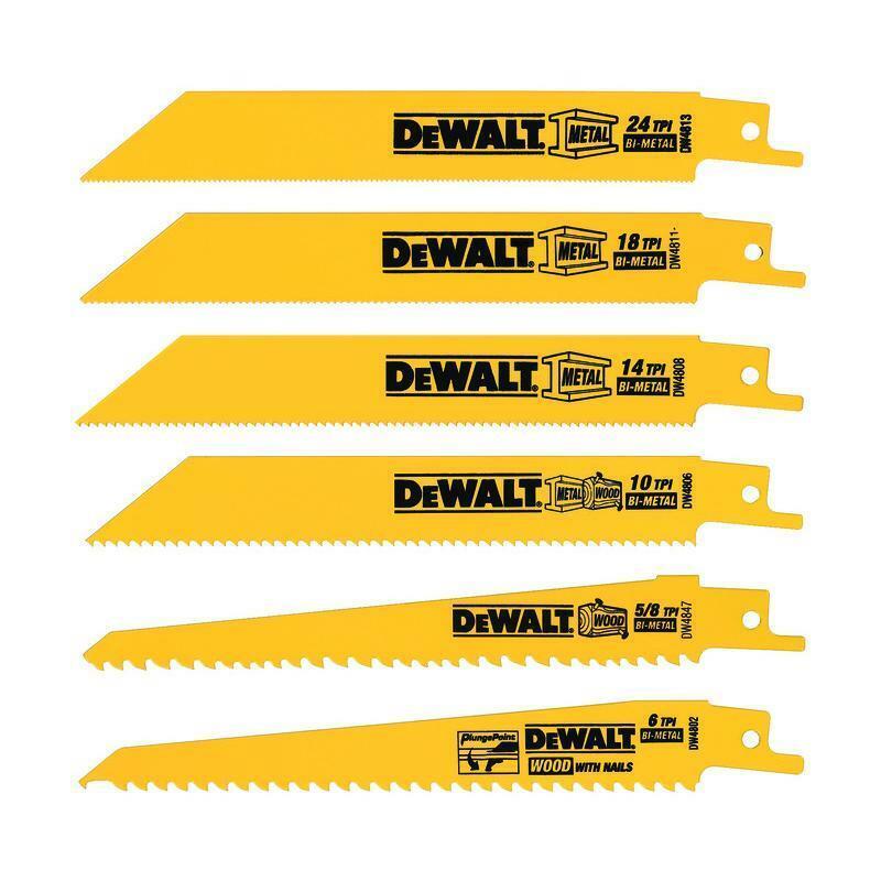 DeWalt Bi-Metal Reciprocating Saw Blade Set Multi TPI 6 pk DW4856