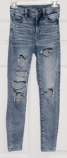 American Eagle Teen/Jr Distressed Jeggings Size 00 Next Level Stretch Hi-Rise