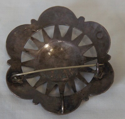 Broche Ancienne En Relief En Argent Massif - Poinçon Crabe / N°13 - Poids 17gr