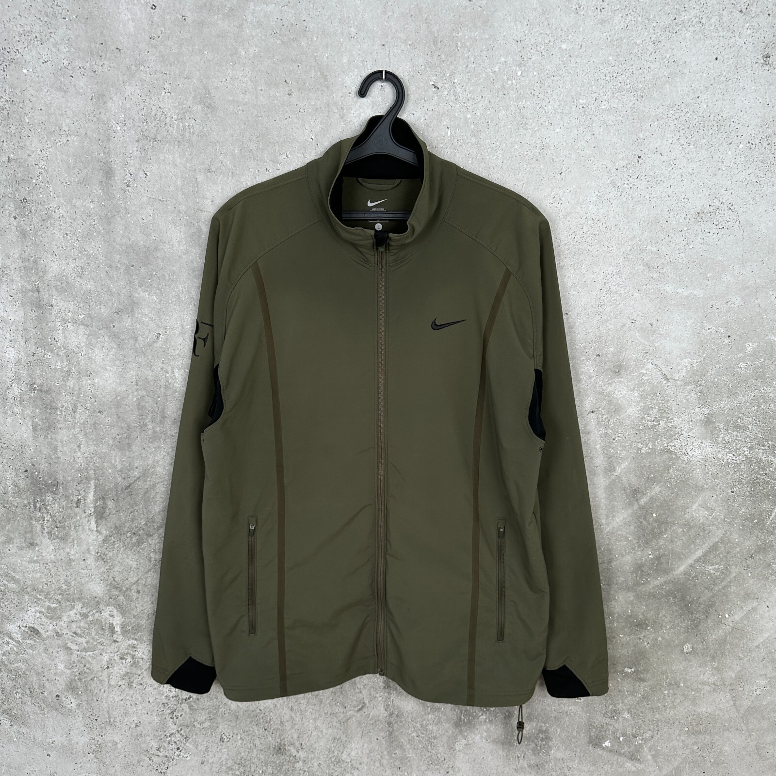 SACAI X NIKE GIACCA TENNIS ROGER FEDERER 2012 VERDE OLIVA NIKE N98 RF TAGLIA L