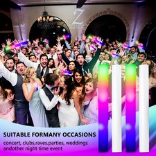 30Pcs Light Up Foam Sticks LED Wands Batons DJ Flashing Glow 18" Vocal Concert