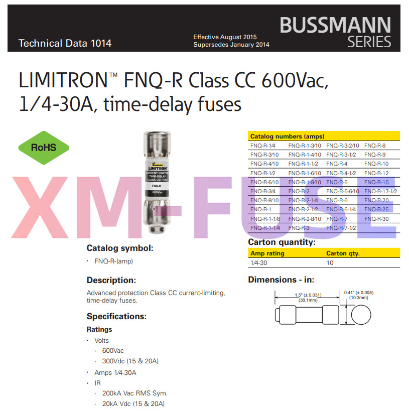 ORIGINAL Bussmann FNQ R 1 6/10 FNQ R 1 6/10A 1.6A 600Vac - Foto 6