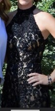 Short Black Beaded/Sequin Cocktail Dress Size 2 by Sherri Hill