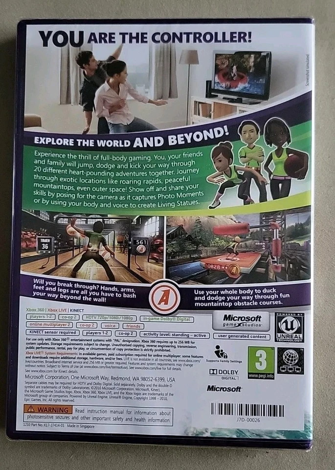 Kinect Adventures (Xbox 360 Game) Brand New Factory Sealed PAL - Image 2 of 2