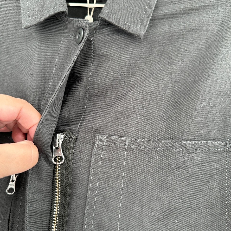 Quince Cotton Linen Twill Long Sleeve Coverall Jumpsuit sz L Women's