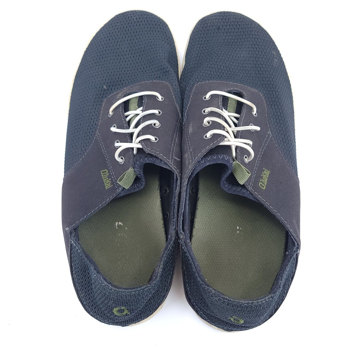 Olukai Nohea Moku No Tie Laces Shoes Mens Size 9.5 Black Gray SlipOns OluKai Men main image 3
