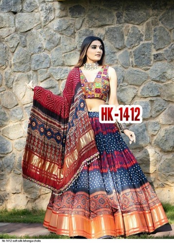 Multi Color Navratri Garba Lehenga 