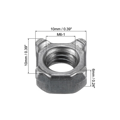 Uxcell Hex Weld Nuts,5/16-18 Carbon Steel With 3 Projections Machine - View #3