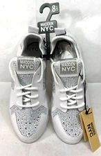 Madden NYC Rhinestone Women's White Casual Sneaker - Size US 8.5