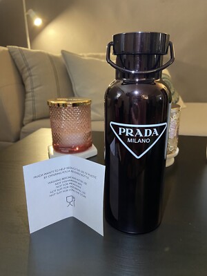 PRADA Beauty Stainless Steel Water Bottle 16.9 oz. 500ml Black NEW