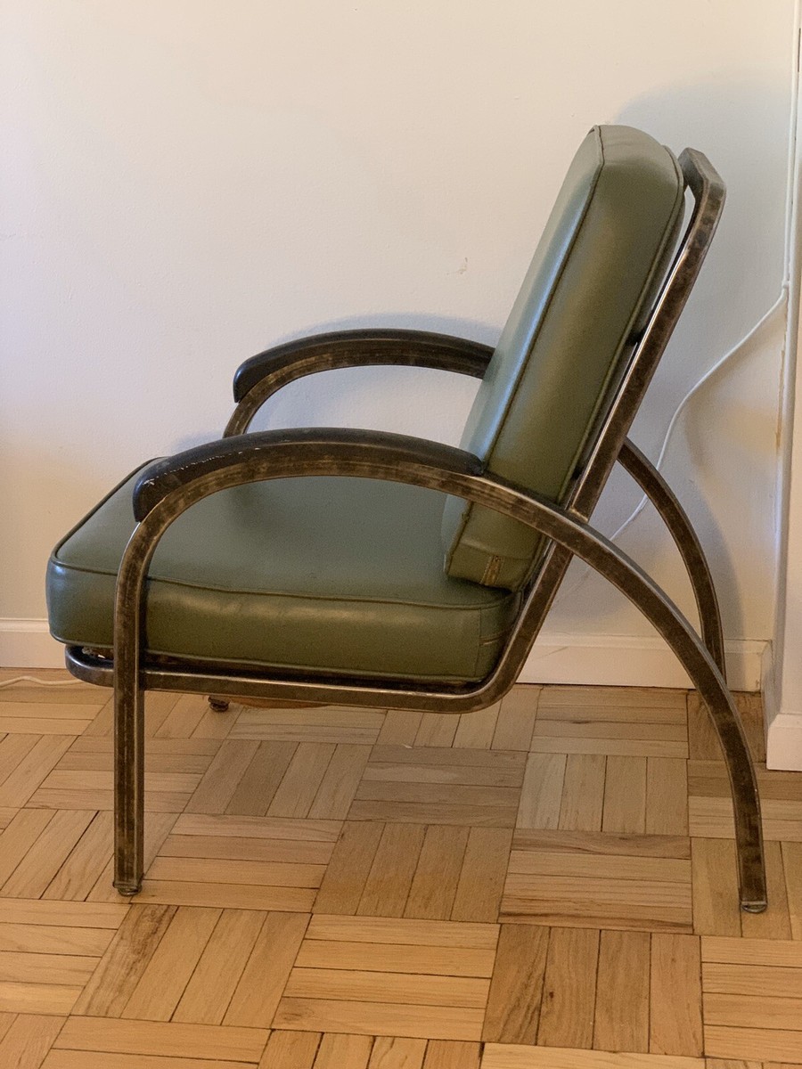 Art Deco 1940s Simmons Furniture Norman Bel Geddes Metal Lounge