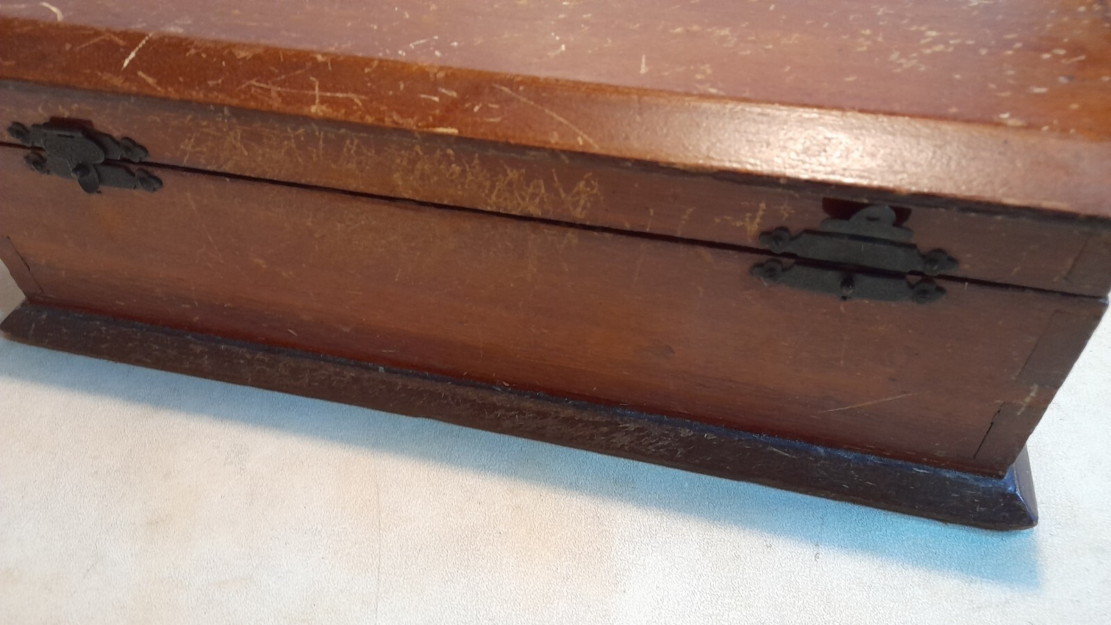 vintage wooden box with hinged lid eBay