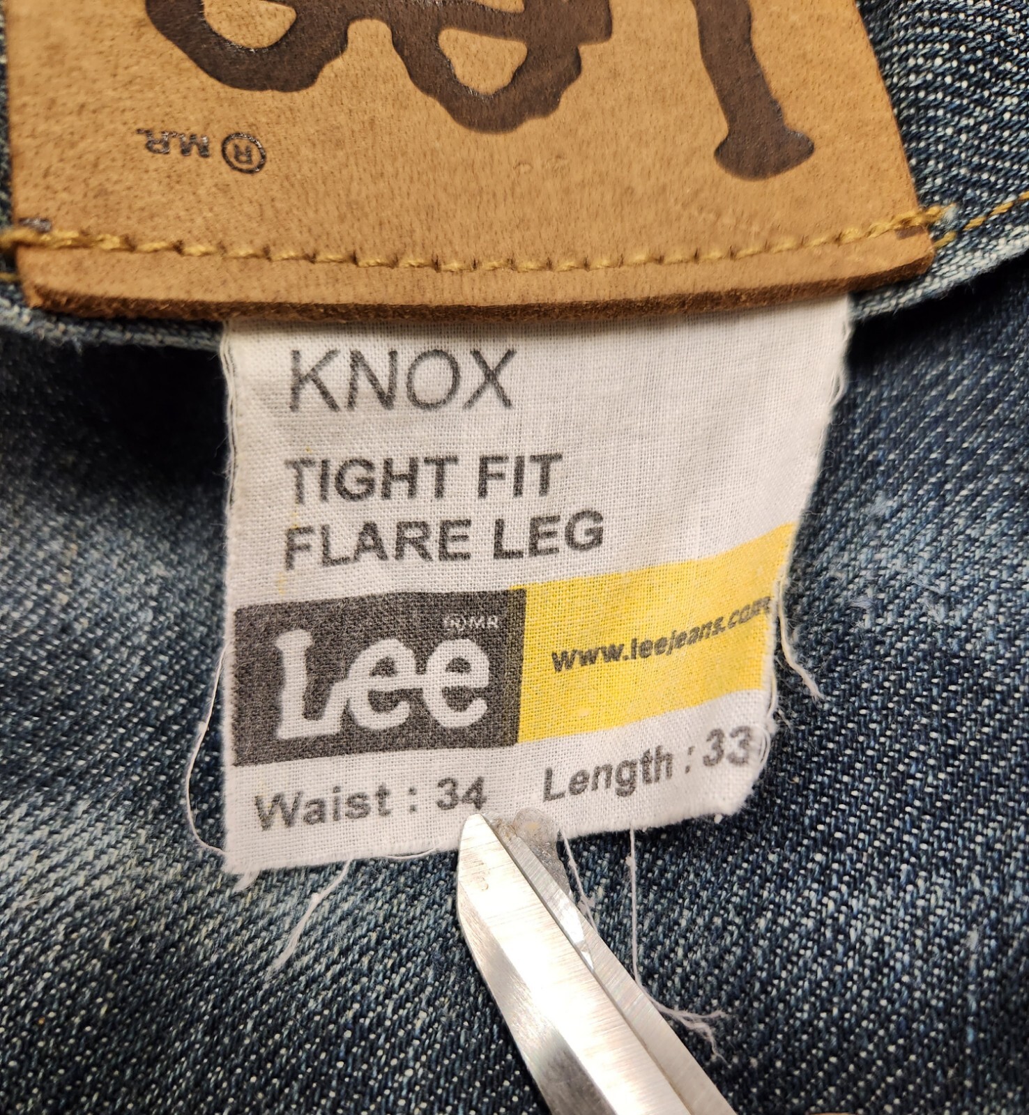 Lee Knox Jeans Mens Size W34 L33 Tight Fit Flared Leg Blue Denim eBay