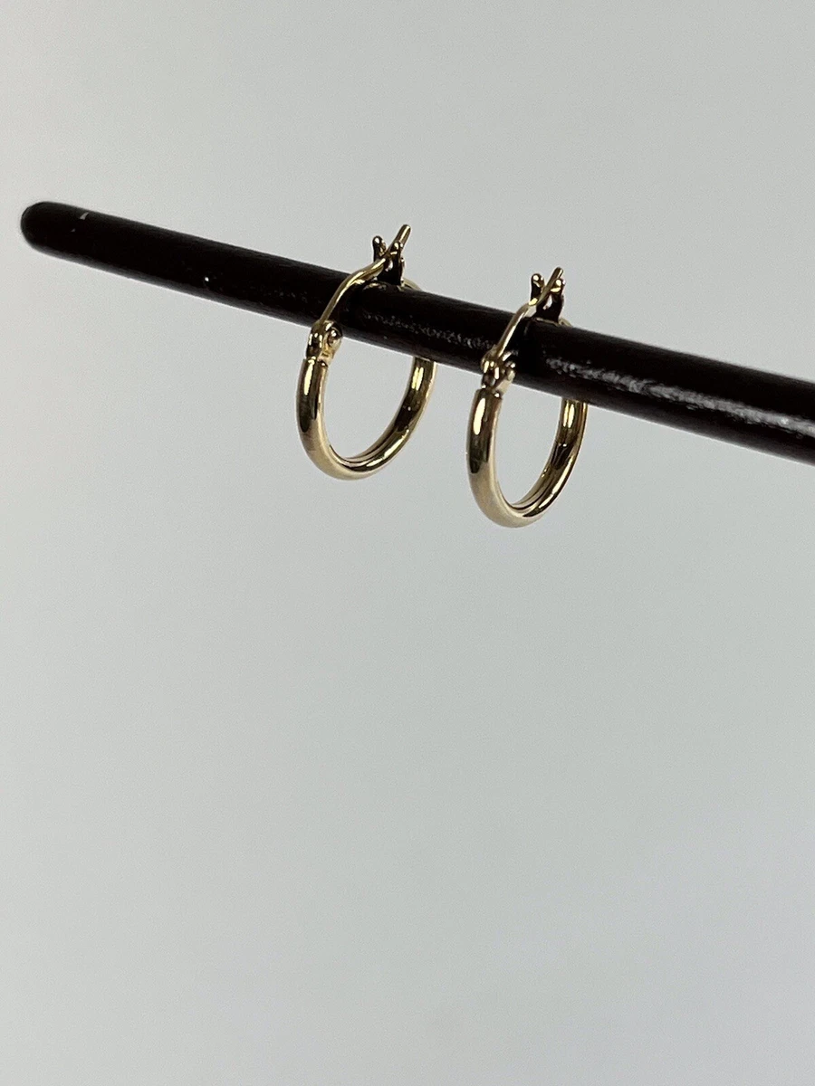 EHC Gold Plated 925 Sterling Silver Hoop Earrings