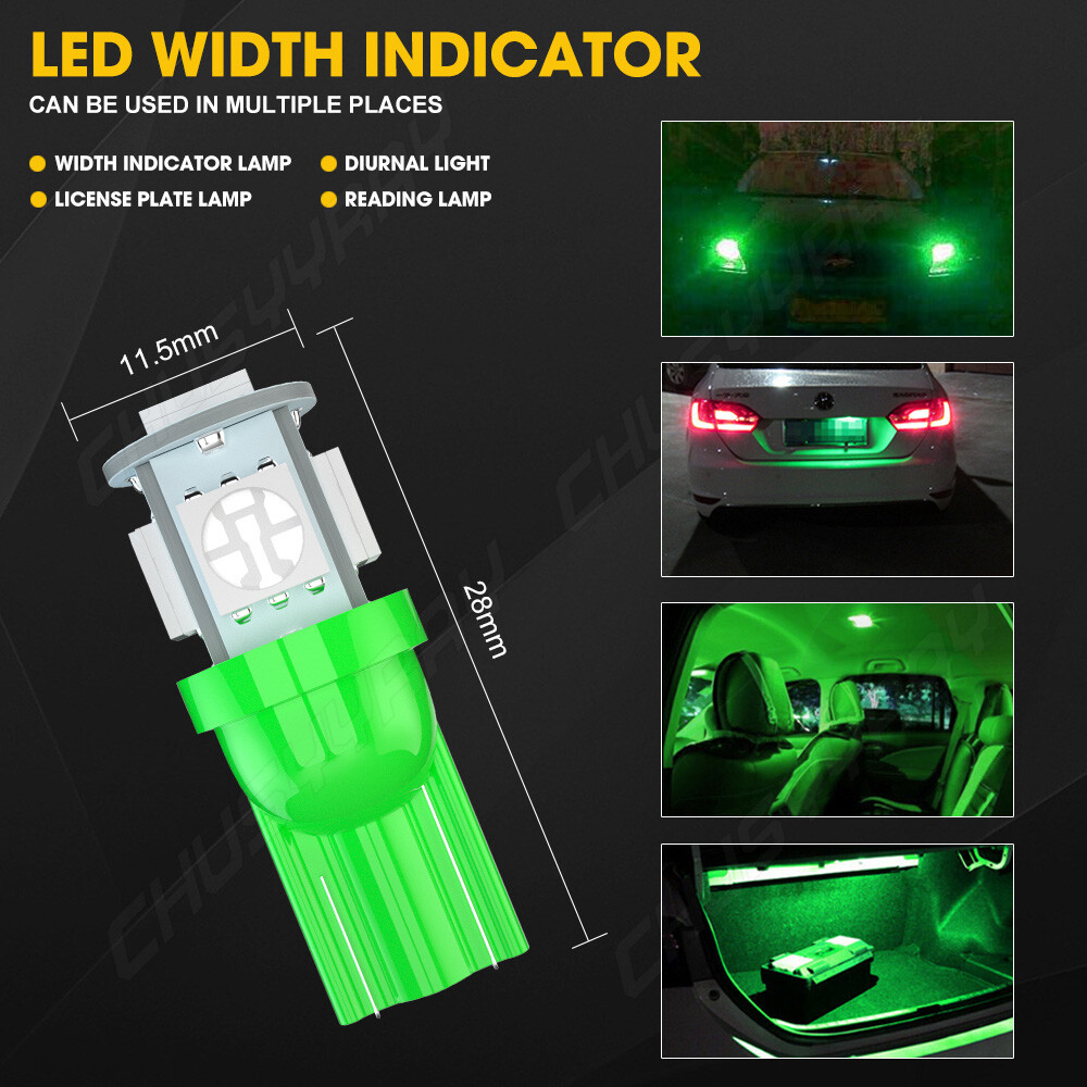 194 Led Bulb 2pcs Ice Blue 168/194/2825 W5W LED Bulbs - 10-SMD 7000K Position Parking City Lights, 12V, 30,000 Hours, Direct Replacement Bulbs 7000K Blue LED Car Bulbs