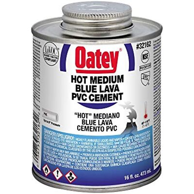 Oatey 32162 Lava Hot PVC Solvent Cement, Blue, 16-Ounce