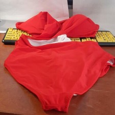 New One Piece Swimsuit Push Up Bra High Waist Backless Red Size M